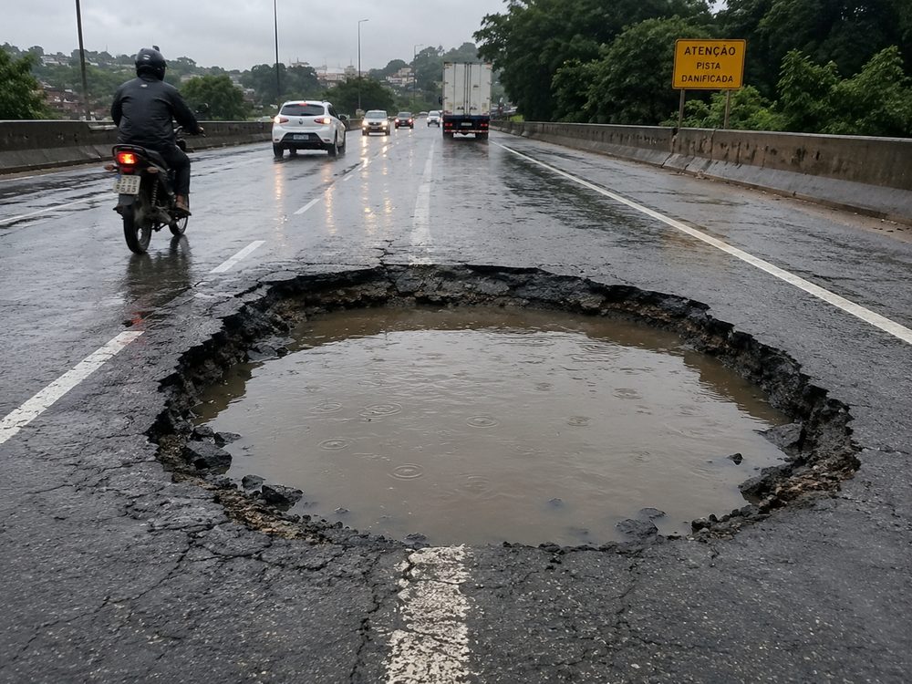 Foto do incidente urbano registrado pelo cidadão